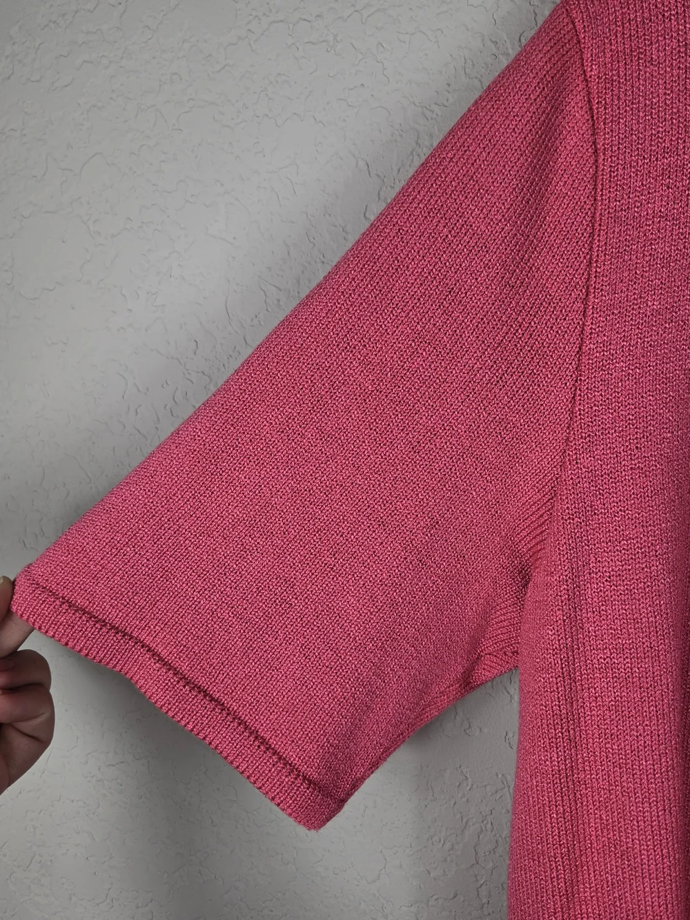 Vintage Ami Knits Hot Pink Knit Shift Dress USA Made Mod Minimalist Size 14